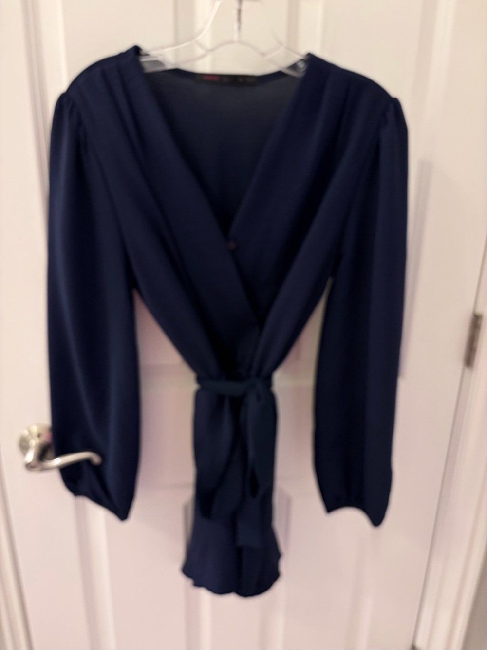 Women's Navy Blue Wrap romper